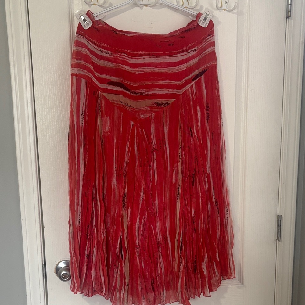 Tribal Red and Pink A-Line Skirt - Picture 4 of 6